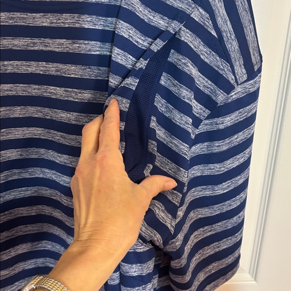 Men’s Reel Legends Navy and Gray Striped Polo Golf Shirt, XXL - Picture 6 of 6